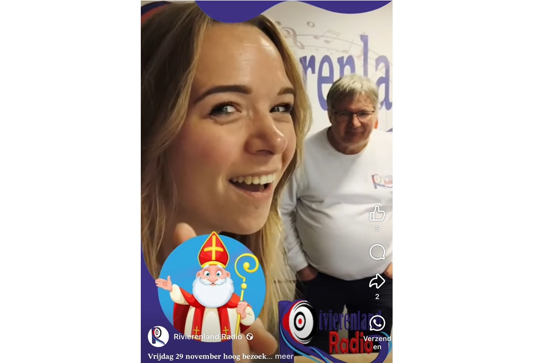 Sinterklaas te gast bij Club 24 op Rivierenland Radio