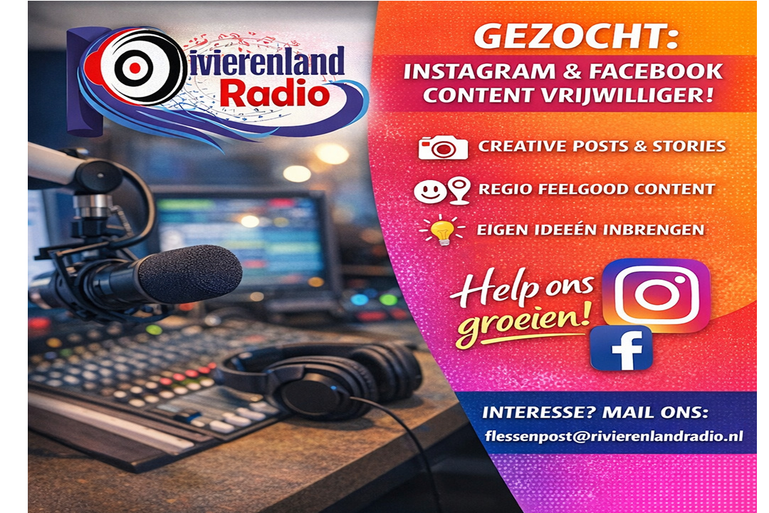 Vrijwilliger Social Media Instagram & Facebook Rivierenland Radio