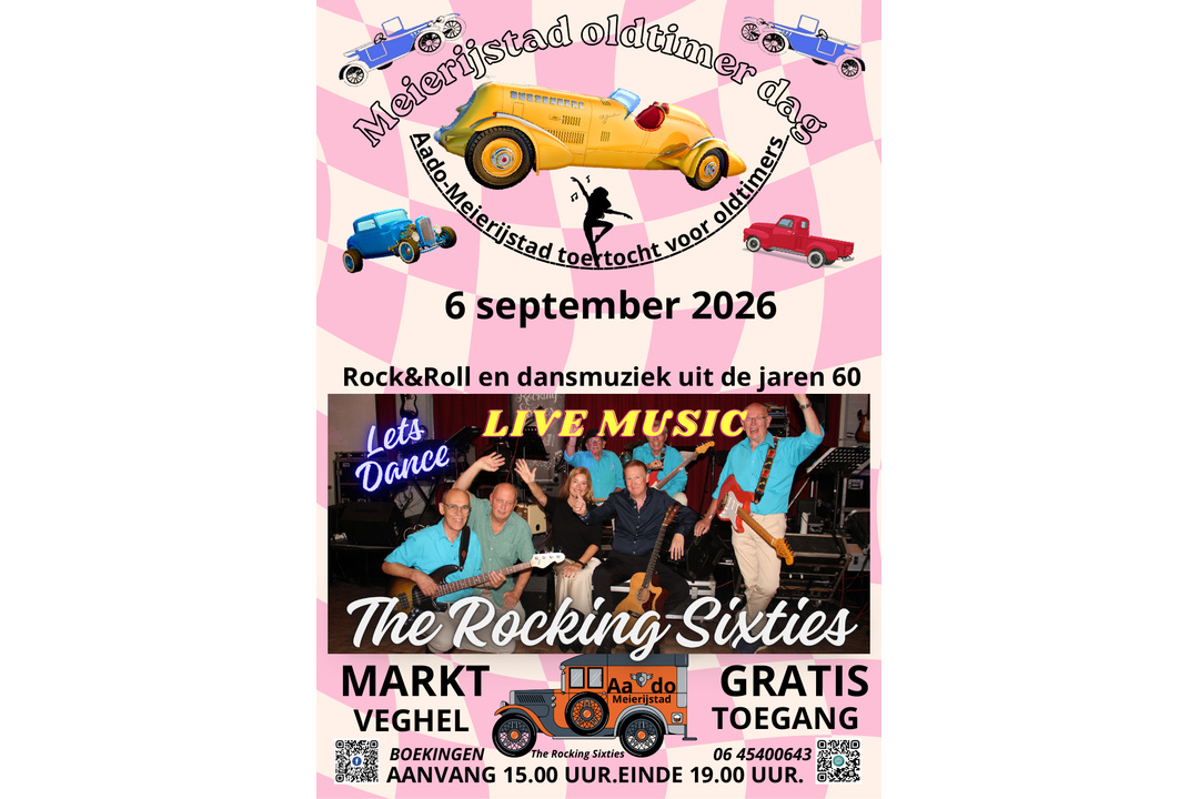 Oldtimers en livemuziek tijdens Meierijstad Oldtimerdag in Veghel